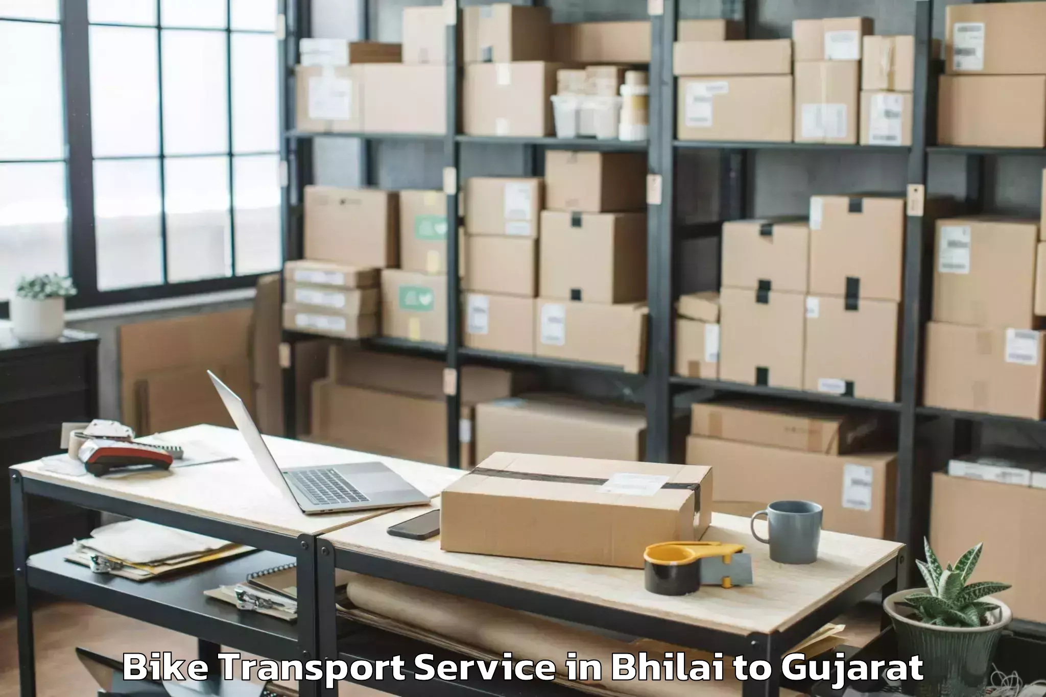 Book Your Bhilai to Halvad Bike Transport Today